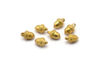 Brass Acorn Bead, 12 Raw Brass Acorn Beads With 1 Loop, Connectors, Beads (10x6mm) BS 2207