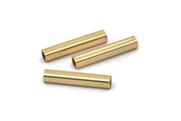 Geometric Tube Bead, 12 Gold Plated Brass Square Tube Beads, Findings (3x20mm) BS 1617