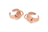 Pink Ring Setting, 1 Rose Gold Plated Brass Gorgeous Ring Settings With 2 Claws, Ring Blanks (14.5x12.5x1.2mm) BS 1911