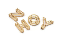 Gold Letter, Gold Plated Brass 3D Alphabet Letters, Gold Letter Pendants, İnitial Charms, Uppercase, Personalized Initial Charms