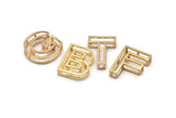 Gold Letter, Gold Plated Brass 3D Alphabet Letters, Gold Letter Pendants, İnitial Charms, Uppercase, Personalized Initial Charms