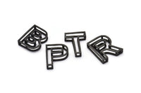 Black Letter, Oxidized Black Brass 3D Alphabet Letters, Black Letter Pendants, İnitial Charms, Uppercase, Personalized Initial Charms