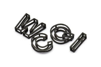 Black Letter, Oxidized Black Brass 3D Alphabet Letters, Black Letter Pendants, İnitial Charms, Uppercase, Personalized Initial Charms