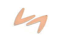 Rose Gold Letter Charm, 2 Rose Gold Plated Brass V Shape Charms With 1 Hole, Findings (31x22.5x0.80mm) D988 Q0885