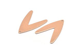 Rose Gold Letter Charm, 2 Rose Gold Plated Brass V Shape Charms With 1 Hole, Findings (31x22.5x0.80mm) D988 Q0885