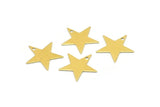 Star Necklace Charm, 100 Raw Brass Star Blanks, Star Tag, Necklace Pendants, Bracelet Charms (15mm) Brs 626 ( A0297 )