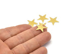 Star Necklace Charm, 100 Raw Brass Star Blanks, Star Tag, Necklace Pendants, Bracelet Charms (15mm) Brs 626 ( A0297 )