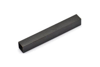 Black Square Tubes, 3 Huge Oxidized Brass Square Tubes  (10x80mm) Bs 1513 S058