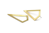 Brass Diamond Earring, 2 Raw Brass Diamond Stud Earrings (54x28.5x0.8mm) U150 A1795