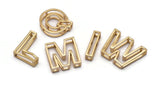 Gold Letter, Gold Plated Brass 3D Alphabet Letters, Gold Letter Pendants, İnitial Charms, Uppercase, Personalized Initial Charms