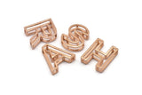 Rose Gold Letter,Rose Gold Plated Brass 3D Alphabet Letters, Rose Gold Letter Pendants, İnitial Charms,Uppercase,Personalized Initial Charms