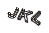 Black Letter, Oxidized Black Brass 3D Alphabet Letters, Black Letter Pendants, İnitial Charms, Uppercase, Personalized Initial Charms