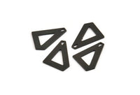 Black Triangle Charm, 12 Oxidized Black Brass Triangle Charm Earrings With 1 Hole, Findings (18x13x0,80mm) D0712