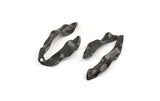 Black Wavy Charm, 10 Oxidized Black Brass Wavy U Shaped Charms With 1 Hole, Earrings, Findings (34x18x0.50mm) D1204 H1163