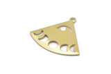 Brass Triangle Charm, 6 Raw Brass Moon Phases Charms With 1 Loop, Blanks (27x23x0.80mm) M03337