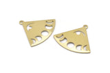 Brass Triangle Charm, 6 Raw Brass Moon Phases Charms With 1 Loop, Blanks (27x23x0.80mm) M03337