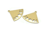 Brass Triangle Charm, 6 Raw Brass Moon Phases Charms With 1 Loop, Blanks (27x23x0.80mm) M03333