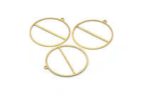 Brass Circle Charm, 24 Raw Brass Textured Circle Charm Earrings With 1 Loop, Findings (41x38x0,50mm) D0721