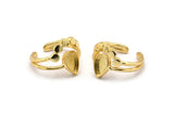 Gold Ring Setting, Gold Plated Brass Drop Rings With 1 Stone Setting - Pad Size 9x6mm V047 V077 Q0832