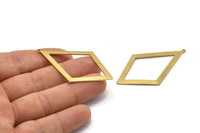 Brass Diamond Charm, 8 Raw Brass Rhombus Charms With 1 Loop, Pendants, Earrings, Findings (55x31x1mm) D0703