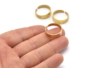 Brass Smooth Ring, 8 Raw Brass Adjustable Smooth Rings, Ring Settings (21x7mm) A2570