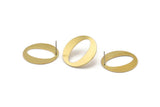 Brass Round Earring, 6 Raw Brass Circle Stud Earrings (25x0.80mm) D1109 A1256