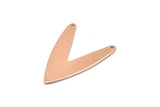 Rose Gold Letter Charm, 2 Rose Gold Plated Brass V Shape Connectors With 2 Holes, Findings (31x22.5x0.80mm) D996 Q0862