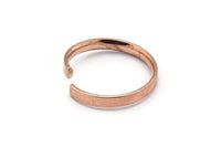 Rose Gold Adjustable Rings, 6 Rose Gold Plated Brass Adjustable Rings (19mm) MN49