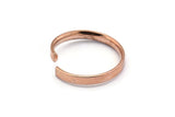 Rose Gold Adjustable Rings, 6 Rose Gold Plated Brass Adjustable Rings (19mm) MN49