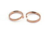 Rose Gold Adjustable Rings, 6 Rose Gold Plated Brass Adjustable Rings (19mm) MN49