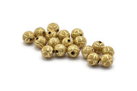 Brass Ball Bead, 24 Raw Brass Spacer Beads, Findings (10mm) D967