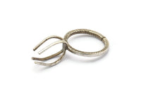 Claw Ring Settings, 1 Antique Silver Plated 4 Claw Ring Blanks For Natural Stones N0046 H0355