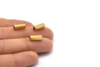 Brass Square Tubes - 50 Raw Brass Square Tube Beads (4x12mm) Bs 1587 A0685