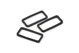 Black Rectangle Charm, 50 Oxidized Brass Black Rectangle Charms (7x15x1mm) D0326 S494