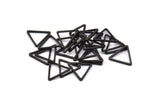 Black Triangle Charm, 24 Oxidized Brass Black Triangle Charms (12x0.80mm) BS 1022 S444