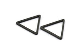 Black Triangle Charm - 6 Oxidized Brass Black Triangle Charms (28x2mm) D013 S498