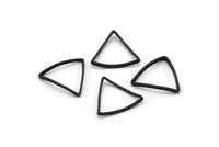 Black Triangle Charm - 50 Oxidized Brass Black Open Cambered Triangle Ring Charms (12x0.5x0.8mm)BS 1216 S483