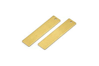 Brass Necklace Bar, 12 Raw Brass Rectangle Bar With 1 Hole, Pendants, Charms, Findings (33x7x0.80mm) D1208