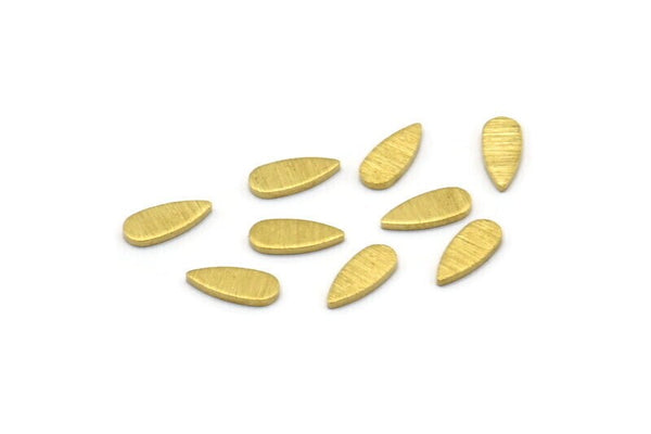 Brass Drop Blank, 100 Textured Tiny Raw Brass Drop Blanks (7x3x0.80mm) M01412