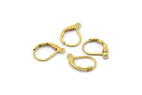 Brass Earring Clasp, 50 Raw Brass Earring Clasps With 1 Loop (13x10mm) BS 2300