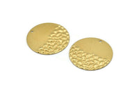 Brass Round Charm, 10 Raw Brass Round Charms With 1 Hole, Pendnats, Earrings, Findings (25x0.80mm) D963