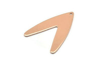 Rose Gold Letter Charm, 2 Rose Gold Plated Brass V Shape Charms With 1 Hole, Findings (31x22.5x0.80mm) D988 Q0885