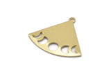 Brass Triangle Charm, 6 Raw Brass Moon Phases Charms With 1 Loop, Blanks (27x23x0.80mm) M03333