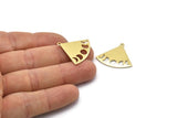 Brass Triangle Charm, 6 Raw Brass Moon Phases Charms With 1 Loop, Blanks (27x23x0.80mm) M03333