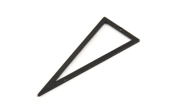 Black Triangle Charm, 8 Textured Oxidized Black Brass Triangle Charms With 1 Hole (50x20x0.80mm) D1359 S830