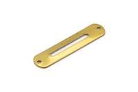 Brass Bracelet Blank, 12 Raw Brass Bracelet Blanks with 2 holes (35x8x0.80mm) A1119