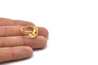 Gold Ring Setting, Gold Plated Brass Drop Rings With 1 Stone Setting - Pad Size 9x6mm V047 V077 Q0832