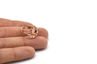 Rose Gold Ring Setting, Rose Gold Plated Brass Drop Rings With 1 Stone Setting - Pad Size 9x6mm V047 V077 Q0832