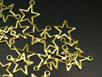 500 Pcs Raw Brass  Star Charms (14 X 12 Mm)  Brs 299( A0298 )