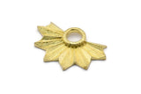 Brass Badge Charm, 2 Raw Brass Rosette Charms, Pendants, Earrings, Findings (33x21mm) N0786